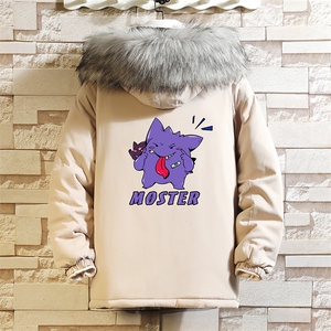 MM48087-P130 冬季大毛领衣男士大码加厚袄男服 砖墙图片