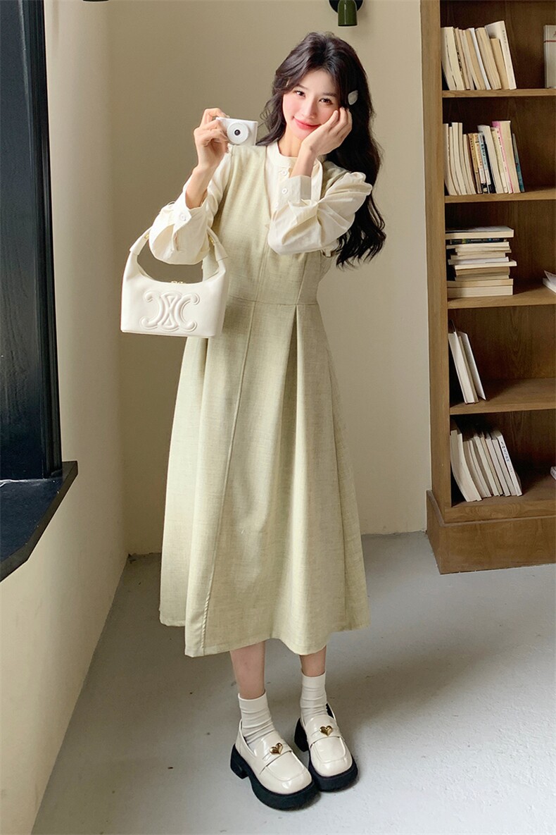 现货2D078-T1902-P155K238兔耳朵衬衫+背心裙2件套,女装套装/套裙,2D078
