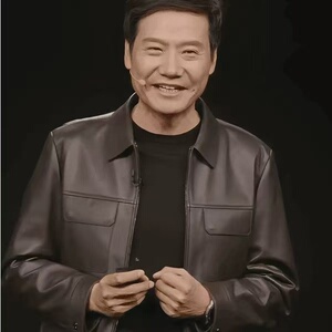 雷军同款皮衣男士秋季翻领短款修身PU皮高端皮夹克外套JKK35 P88图片