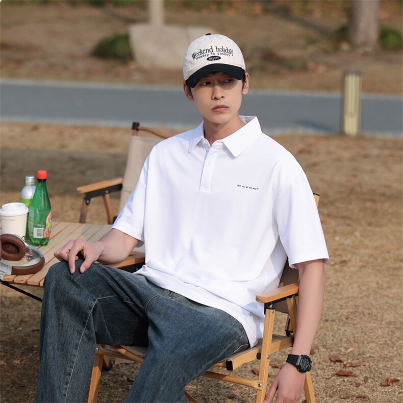 美式夏季新款Polo衫男士半袖日系潮牌男装宽松短袖t恤PL141-P45，男装Polo衫，星座1109-1