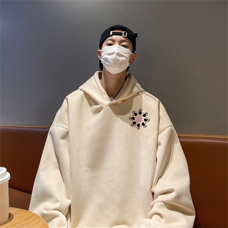 23/秋季360G麂皮绒印花宽松休闲连帽卫衣JWY3263 P50控69图片
