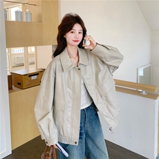 【新品】两色皮衣外套W676P175K288，女装短外套，2C209