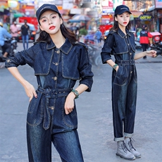 连体裤时尚潮流舒适长袖2021年春季休闲宽松气质，女装连体裤，钱塘布衣