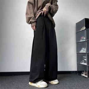 秋季潮牌宽松阔腿裤休闲卫裤男士美式hiphop垂感运动裤 K7540-P33图片