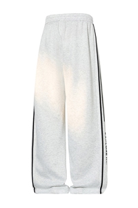 秋新款条纹卫裤男宽松直筒休闲长裤阔腿青少年运动裤Q29165-特P35图片