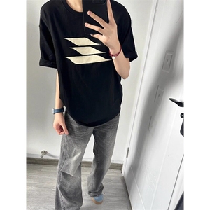 重磅纯棉短袖T恤男夏季美式潮牌印花cleanfit宽松情侣款半袖体恤图片
