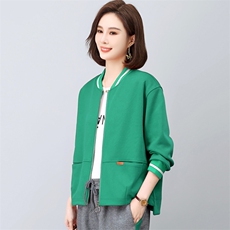 短款棒球服外套女春秋2025新款大码宽松显瘦中年妈妈休闲开衫上衣，女装卫衣/绒衫，璐依舞