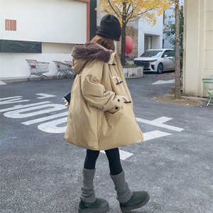 【】毛毛帽子牛角扣羽绒服5588-P365-K549图片