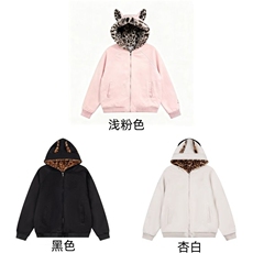 冬新款美式复古猫耳豹纹棉服宽松保暖学生棉衣外套X610-P110网图，男装棉衣，电商B245