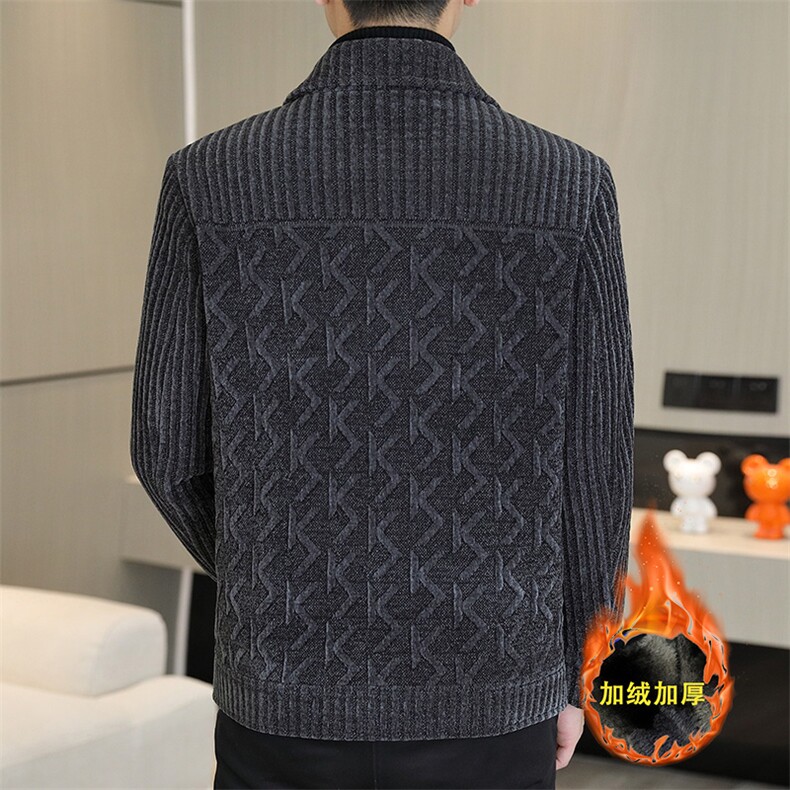防寒加厚韩版外套毛呢大衣男士翻领金貂绒提花夹克冬装灯芯绒上衣,男装夹克,星座914