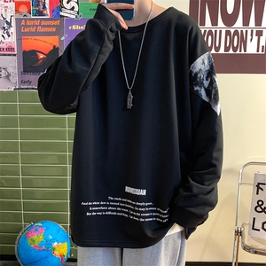 M-7XL 港风长袖卫衣男2023春季新款加肥加大码宽松慵懒风上衣控68图片