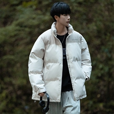立领男士加厚皮棉衣冬季拼接潮流棉服字母棉袄子A266-P01-P80，男装棉衣，电商A266