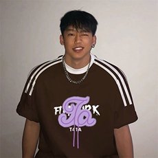 夏季美式高街重磅纯棉三条杠织带撞色男女短袖T恤ZD519-特P30，男装T恤，电商A486