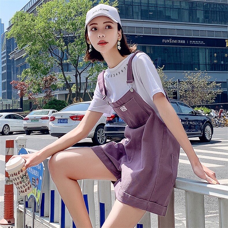 百搭减龄口袋韩版背带裤子2021年夏季常规，女装连体裤，钱塘布衣