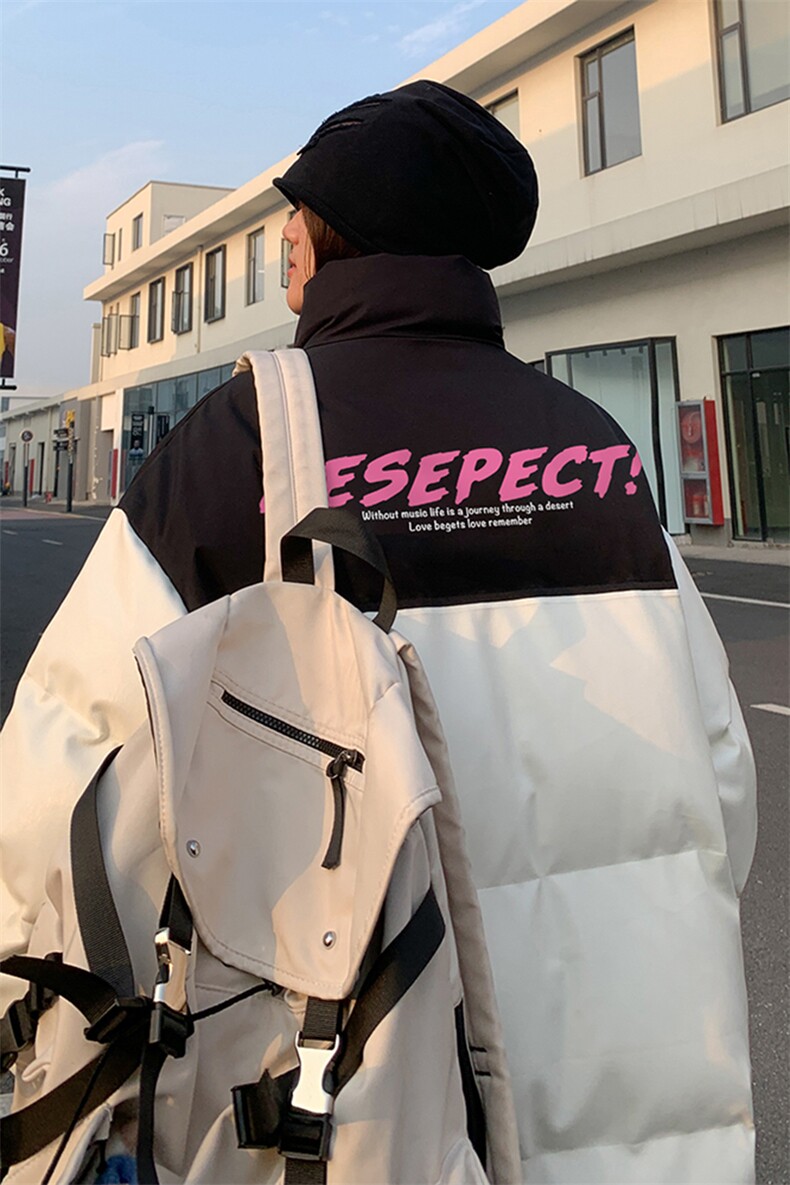 港风街景休闲字母印花情侣PU皮棉服A247-MY84013特批115控168,男装棉衣,电商A247