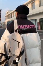 港风街景休闲字母印花情侣PU皮棉服A247-MY84013特批115控168，男装棉衣，电商A247