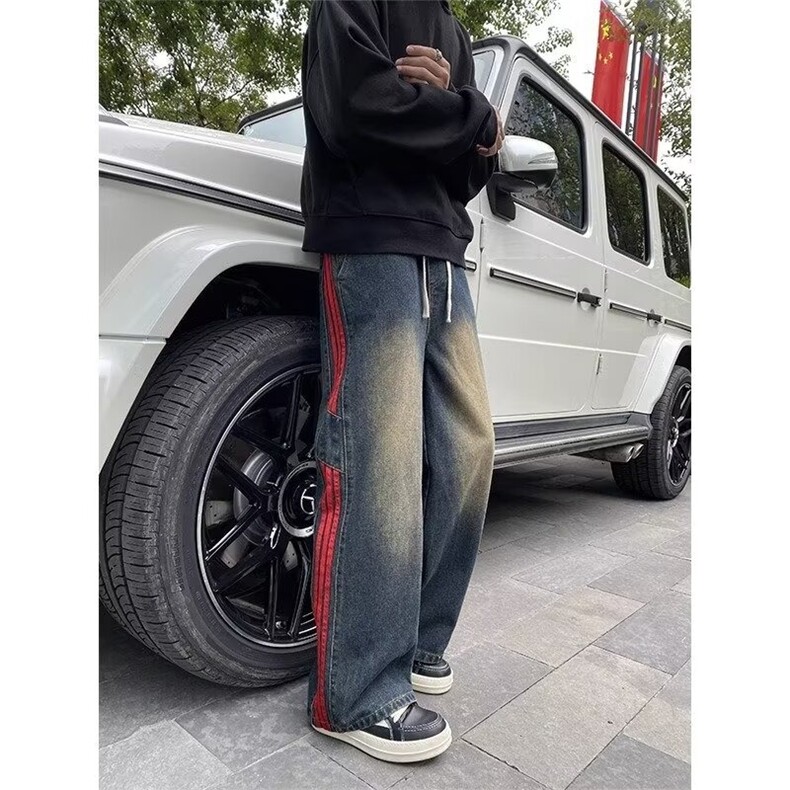 港风潮男新款个性牛仔裤高街潮流痞帅长裤N8650-P42,男装牛仔裤,星座208-5