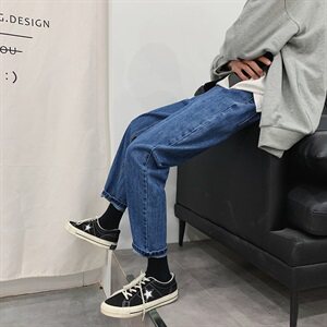 主推款2021初秋新品宽松直筒牛仔裤休闲百搭男裤子D309-2 K03 P55图片