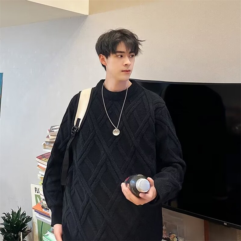 美式圆领毛衣男慵懒风休闲针织衫X7316P53,男装针织衫/毛衣,星座1116-2