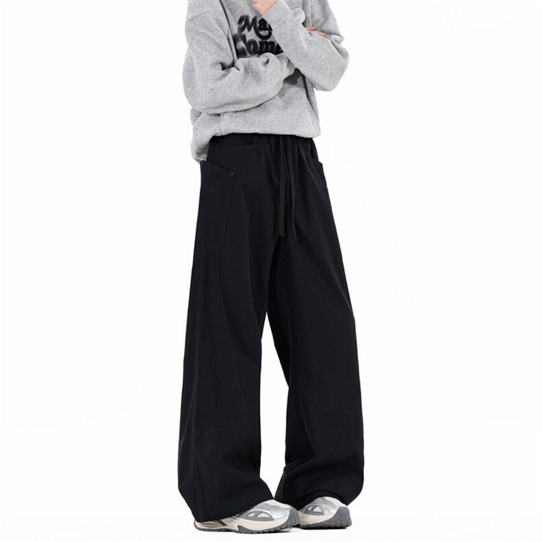 美式复古褶皱秋夏cleanfit宽松直筒简约阔腿休闲裤子K02535-P60,男装休闲裤,星座308B-2