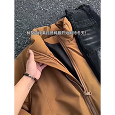 现货美式高街休闲棉衣夹克三防立领纯色户外工装加厚棉服外套，男装夹克，电商A486