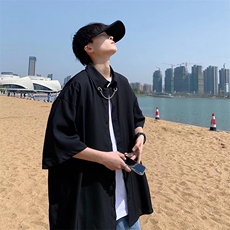 男夏季短袖衬冰丝送铁链C503P28，男装衬衫，星座1116-2