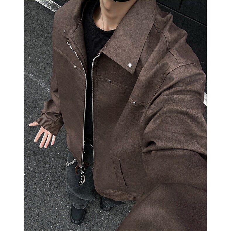 特批P60无差价2025春克林菲特铆钉夹克男vibe高街机车服外套J5201图片