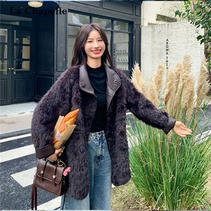 皮毛一体加厚环保皮草上衣女冬气质高端加厚皮衣外套，女装短外套，浙宝220A