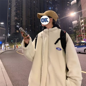 羊羔毛加厚外套男冬季ins潮牌两面穿棉服宽松百搭棉衣MY8013-P85图片