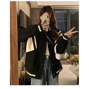 拼接飞行员夹克外套男女装高街潮牌运动棒球服宽松休闲JKZ603图片