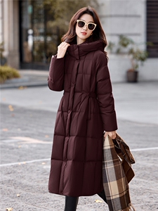 现货2025冬季新款肌理感白鸭绒羽绒服女设计感时尚连帽加厚外套图片