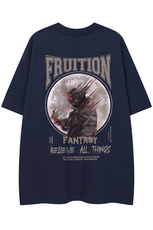 白底23新款夏季时尚百搭宽松圆领印花纯棉短袖T恤T6098P25控38，男装T恤，电商A268-1