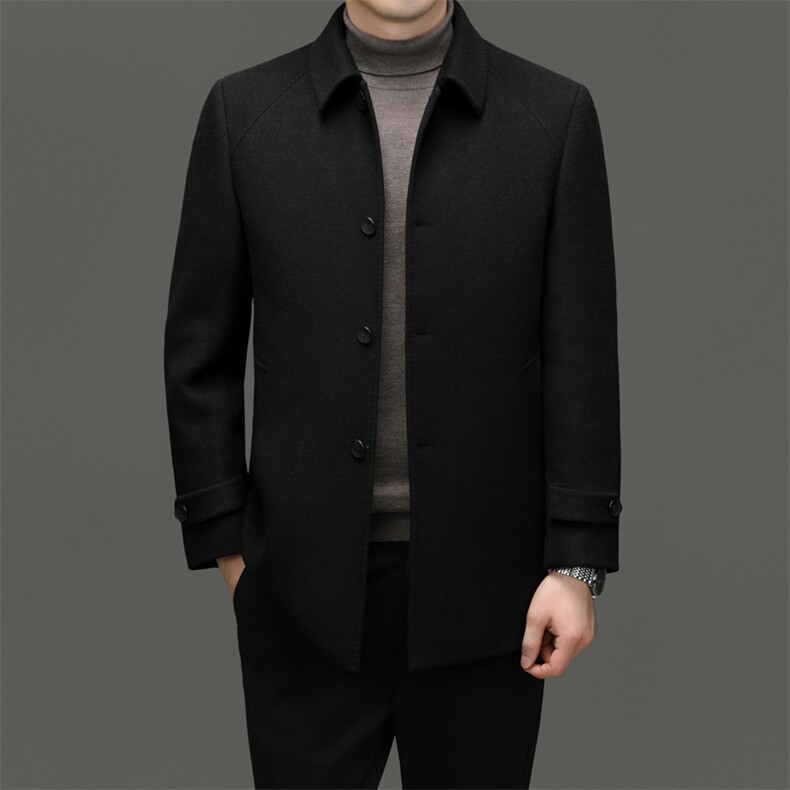 男士派克服外套休闲翻领羽绒内胆皮草大衣尼克服中长款，男装毛呢大衣，电商B360