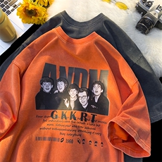 夏季新款百搭重磅蜡染260g美式复古水洗潮牌发泡短袖男T4012-P35，男装T恤，星座1103-3