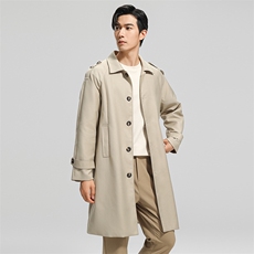 无影墙秋装高级感中长款风衣时尚潮流男士休闲外套FY111-P140，男装风衣，电商A413