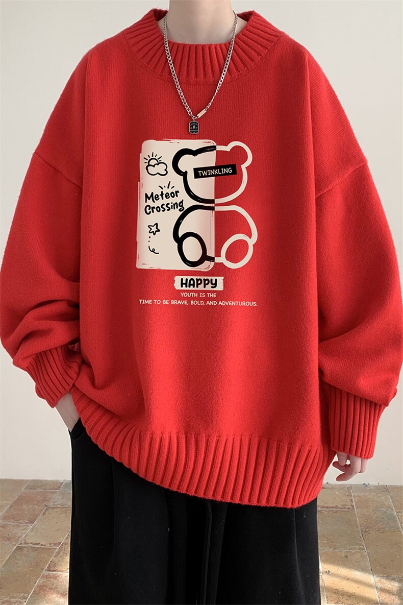 半高领毛衣男士大码针织衫男毛线衣男M18352-P45加绒款-P65,男装针织衫/毛衣,电商A040