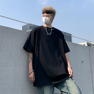 C342-P29 2024夏季新款宽松百搭休闲上衣设计感潮牌短袖男 现货图片