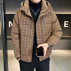 新款暗花皮羽绒服男休闲花纹外套-控劵后288A329-YR9866-P205，男装羽绒服，电商A329