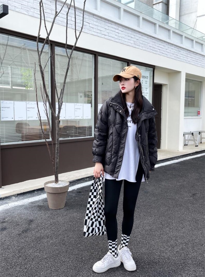 90绒压花羽绒服，女装羽绒服，昕叶良品