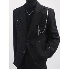 [007]满天星西服男宽松发型师垫肩西装外套男A079-8253-P59，男装西服套装，电商A079