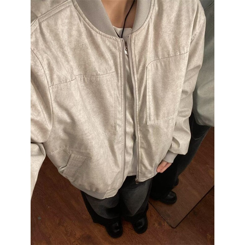日常美式复古短款外套男女春秋季新款棒球服飞行员夹克WJK32,男装夹克,星座208-5