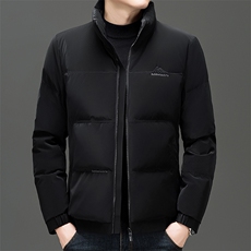 加厚面包服立领羽绒服男短款2026冬季新款中年加厚纯色白鸭绒外套，男装羽绒服，电商B212（原钱塘6029）