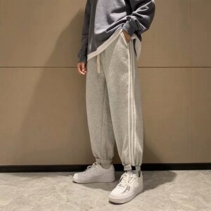 春季港风宽松束脚裤韩版潮流百搭情侣休闲运动裤ins卫裤W3034-p35图片