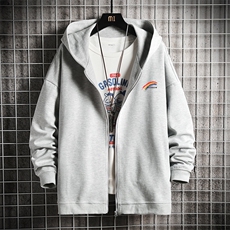 KS21064-P38连帽开衫卫衣男运动外套大码班服网格挂拍，男装卫衣，电商A040A