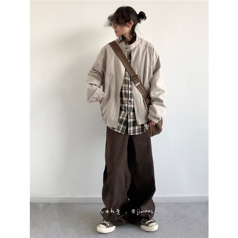 得物品质春款男女立领夹克衫工装拼接潮款外套JK0151P75,男装夹克,星座1013-1