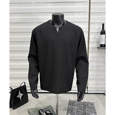 假模25春季打底衫宽松长袖T恤春装V字亨利领男套头上衣S389特P28，男装T恤，电商A233-1