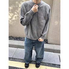 【网图慎用】圆领拉链毛衣慵懒氛围感针织开衫5Q1136-TP65控118，男装针织衫/毛衣，电商A102