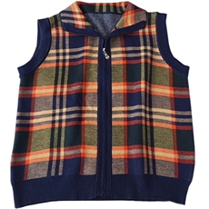 透气保暖格子收腰显瘦拉链羊毛马甲男女通用，女装中老年女装，亚东羊绒制品