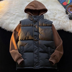 现货5W件冬季三防硬挺boxy短款立领棉衣马夹外套加厚马甲保暖棉服图片
