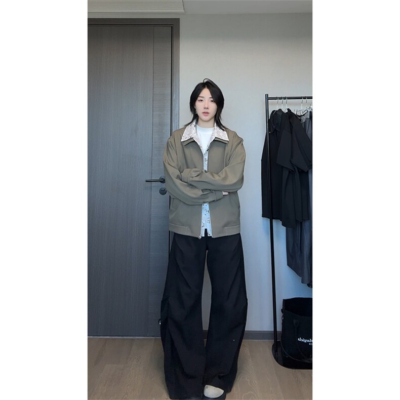 秋季假两件夹克5Q1117-TP80138韩风拼接复古花卉翻领男女,男装夹克,电商A102